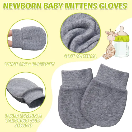 Miniatura 3 de 12 pares de guantes para bebé recién nacido, guantes antiarañazos para niños y niñas de 0 a 6 meses