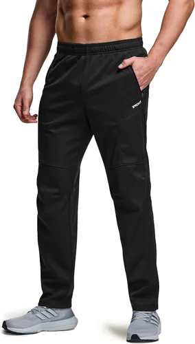 TSLA - Pantalones deportivos de ciclismo antiviento y térmicos para hombre, forrados de vellón, para exteriores, para el invierno y clima frío, para
