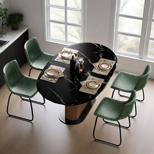 Miniatura 34 de YaFiti - Juego de 2 sillas de comedor de 18 pulgadas, sillas modernas tapizadas para comedor con cojines de piel sintética y patas de metal, silla