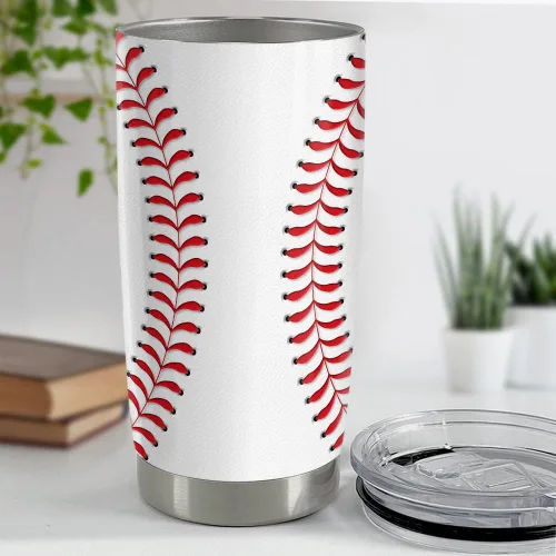 Miniatura 4 de SANDJEST Vaso de béisbol de 20 onzas con aislamiento de acero inoxidable, taza de viaje, vaso de béisbol para mujeres, hombres, mamá, regalos