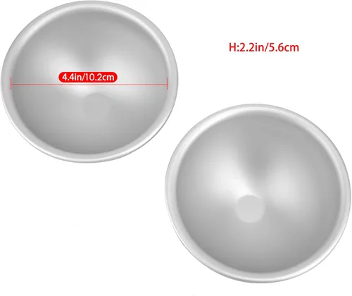 Miniatura 4 de Bandeja para pastel de 4 pulgadas con cúpula, 2 piezas, molde para pastel de fútbol, molde de pastel de hemisferio, molde de pastel de fútbol 3D