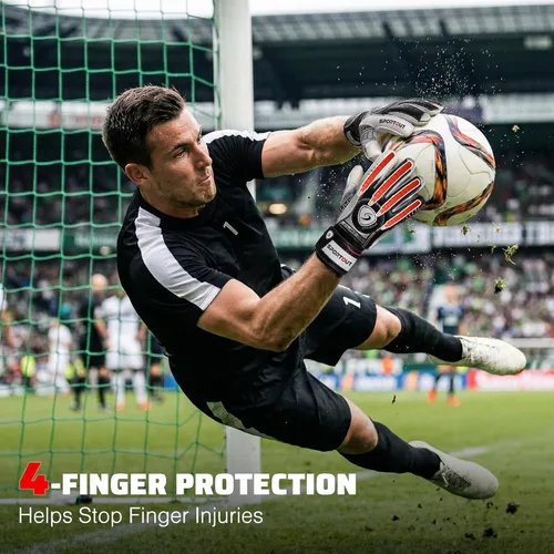 Miniatura 2 de Guantes de Portero Sportout con Protección de Dedos, Guantes de Fútbol Respirables, Látex de 4mm, para Niños, Jóvenes y Adultos Negro