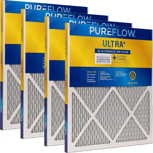 Miniatura 17 de PureFlow - Filtro de aire para horno doméstico de 12 x 12 x 1, con 4 capas de tecnología de filtración avanzada, MERV-13 paquete de 2