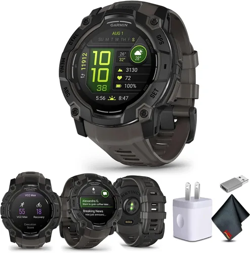 Miniatura 10 de Garmin Instinct 3 45mm, AMOLED, reloj inteligente GPS para exteriores, reloj inteligente táctico de fitness 24/7, 18 días de duración de batería