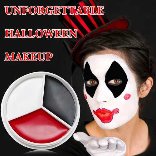 Miniatura 7 de Pintura facial de payaso negro, blanco, rojo, profesional, impermeable, kit de maquillaje de Halloween, pintura facial de payaso, cosplay, bromista