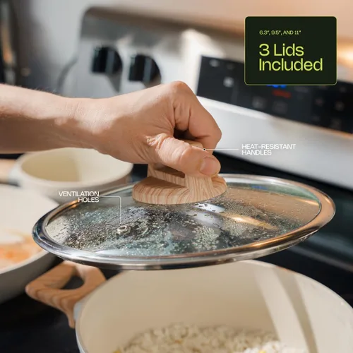 Miniatura 5 de Caldwell - Juego de ollas y sartenes de acero inoxidable de 10 piezas, utensilios de cocina de inducción profesionales con distribución uniforme