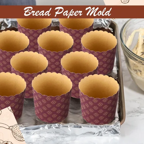 Miniatura 7 de FoldTier 24 moldes para pan de Pascua, moldes de papel corrugado para hornear, forma de papel redondo para pasteles, panettone, cocina, muffins