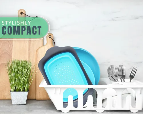 Miniatura 9 de Comfify Colador de cocina grande XL – Colador plegable de silicona sobre el fregadero con asas extensibles – Uso con pasta, frutas, bayas y verduras