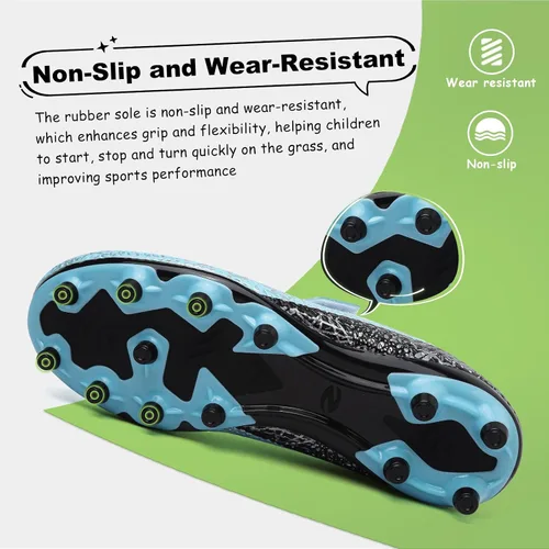 Miniatura 5 de Tacos de fútbol para niños y niñas, zapatos de fútbol de césped para jóvenes, zapatos de fútbol AG