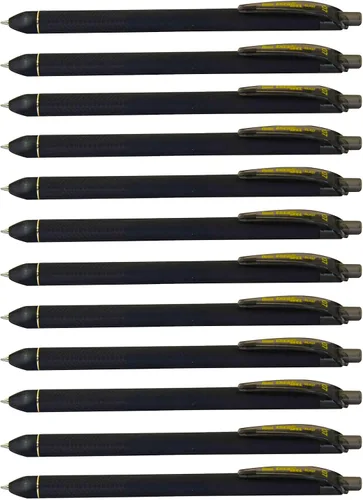 Pentel EnerGel Kuro - Bolígrafo de gel líquido, (punta de 1/32 pulgadas - 0.7 mm) línea media, tinta negra, paquete de 12 (BL437R1-A)