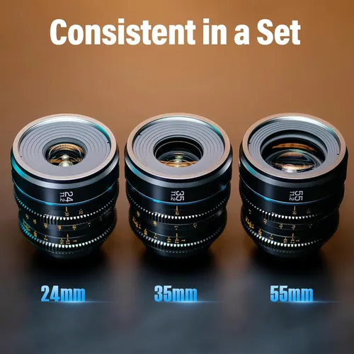 Miniatura 6 de Sirui Night Walker S35 Lente de Enfoque Manual para Cine, 24mm, 35mm, 55mm, Apertura Grande T1.2 Montura RF para RED Komodo, R7, R10, C70, R50 Gris