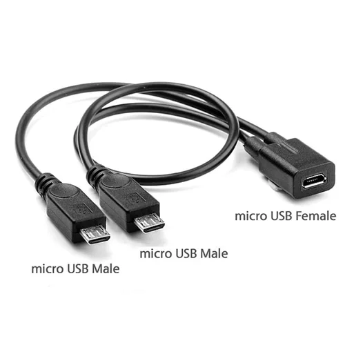 Miniatura 3 de Cable divisor micro USB, micro USB 1 hembra a 2 machos, cable de carga de extensión divisor en Y para Galaxy S5 i9600 S4 I9500 Note2