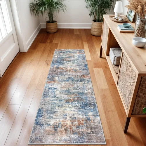 Miniatura 44 de IOHOUZE Alfombra abstracta lavable de 3 x 12 pies para pasillos, antideslizante para cocina, camino de entrada de lana sintética para interiores