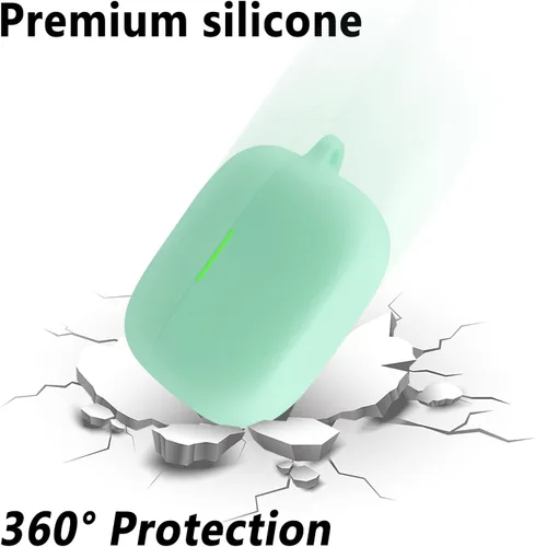 Miniatura 2 de Geiomoo Funda de silicona para Sony LinkBuds S, funda protectora con mosquetón (verde luminoso)