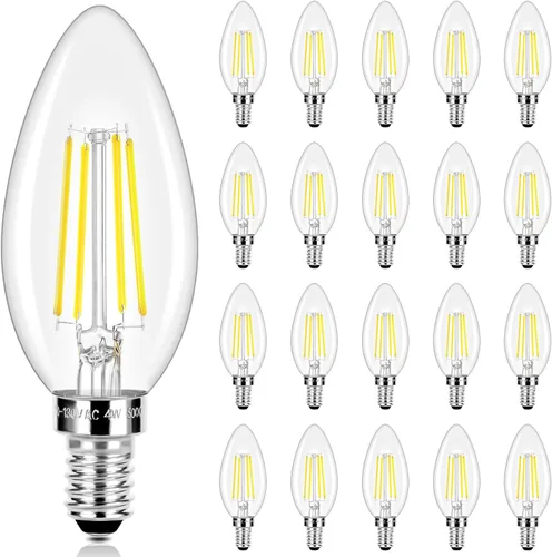 Miniatura 14 de Brightever Bombillas LED E12 para candelabro, equivalentes a 60 W, 2700 K, blanco suave, 620 lúmenes, bombilla LED de 6 W para lámpara de araña, 60w