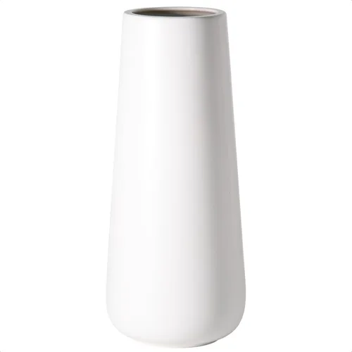 D'vine Dev Florero de flores de cerámica de 11 pulgadas, acabado mate, diseño minimalista para decoración del hogar, dormitorio, sala de estar,