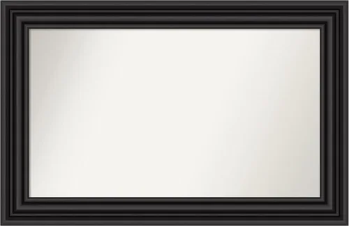 Miniatura 681 de Amanti Art Espejo personalizado, espejo de baño negro puente, espejo de pared o espejo de tocador de baño sobre el fregadero (26 x 26 pulgadas)