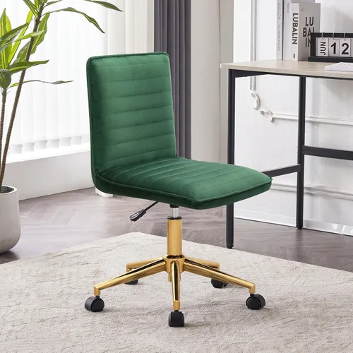 Miniatura 8 de Silla de escritorio de oficina en terciopelo sin brazos Furnimart Silla de escritorio ajustable para tareas Silla de escritorio de oficina pequeña