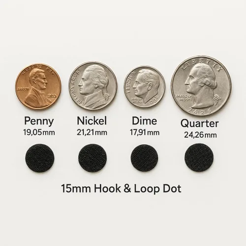 IFNOW 200 unidades (100 pares) de 0.591 in de diámetro, monedas adhesivas de gancho y bucle negros para manualidades, oficina, aula, oficina, hogar