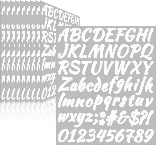 Miniatura 9 de 780 piezas de 10 hojas de calcomanías de letras, calcomanías de alfabeto de buzón de vinilo, calcomanías autoadhesivas impermeables para buzón, Rojo