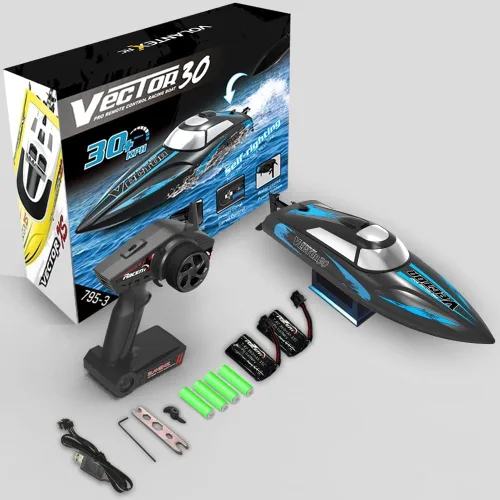 Miniatura 10 de volantexrc Barco de control remoto RC para piscina, control de 2.4 GHz, barcos RC para adultos, barco eléctrico de lago con sistema de refrigeración
