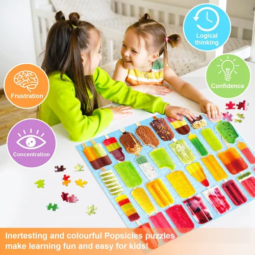 Miniatura 2 de Rompecabezas de 500 piezas para adultos, adolescentes y niños, regalo feliz para la familia, paletas coloridas (paletas de monstruo)