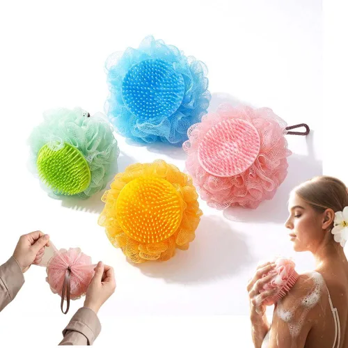 Miniatura 12 de Pelota de Baño Super Suave con Ventosa Giratoria de Girasol, 2025 Nueva Esponja de Baño Exfoliante con Cepillo de Limpieza y Anillos para Dedos