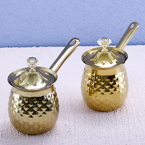 Miniatura 5 de Cafetera turca, decantador de café expreso de acero inoxidable, capacidad de 13.5 onzas, olla de leche más cálida, cafetera árabe griega, cafetera