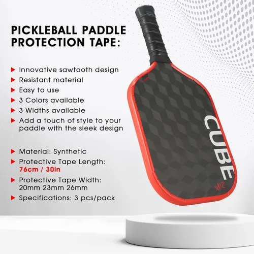 Miniatura 66 de PICKLETECH Cinta de protección de pala de pickleball – Protector de borde de cabeza de paleta – Cinta de protección de borde de raqueta ajuste gris