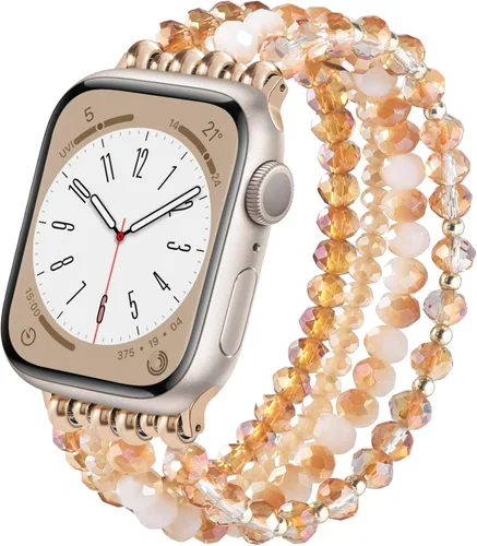 Miniatura 10 de VISOOM Pulsera de cuentas compatible con Apple Watch Band 40mm/38mm/41mm/42mm Series 11 10 9 8 7 Se(3 2 1) Series 6/5/4 Correa de reloj de moda