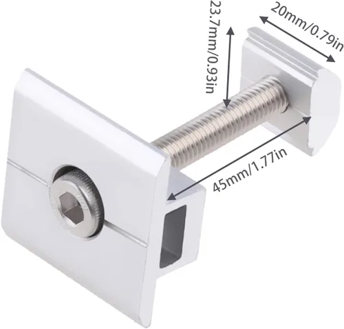 Miniatura 7 de Abrazaderas centrales de aluminio para panel solar, clips medios de montaje para panel solar, abrazadera central para panel solar, abrazadera