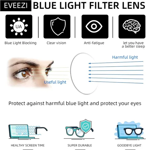 Miniatura 5 de Gafas de lectura para mujer, paquete de 4 unidades, filtro de bloqueo de luz azul, UV, de gran tamaño, elegante lector de bisagra de resorte, 4 4