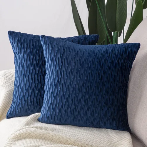Miniatura 2 de MADIZZ Juego de 2 fundas de almohada decorativas de terciopelo súper suave de 14 x 14 pulgadas, diseño cuadrado verde manzana con textura