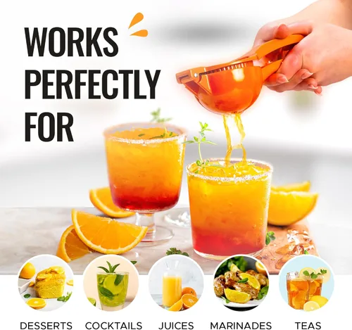 Miniatura 7 de Zulay - Exprimidor de naranja de metal de alta calidad, exprimidor de cítricos, prensa manual para extraer la mayor cantidad de jugo posible