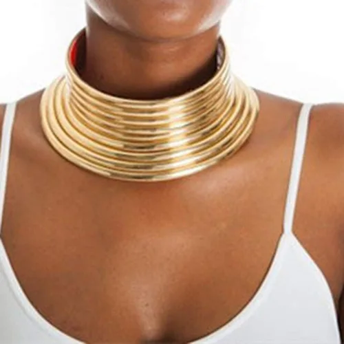 Miniatura 2 de Lady African National Collar Collares Flamboyant Ajustable Personalidad Estilo Cadena Grande Collar Joyería (Dorado, Talla única)