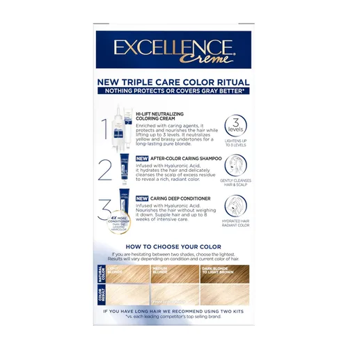 Miniatura 10 de L'Oreal Paris Excellence Crème Tinte Permanente para el Cabello, Color de Cabello de Triple Cuidado con Complejo Pro-Keratina para Cobertura del 02