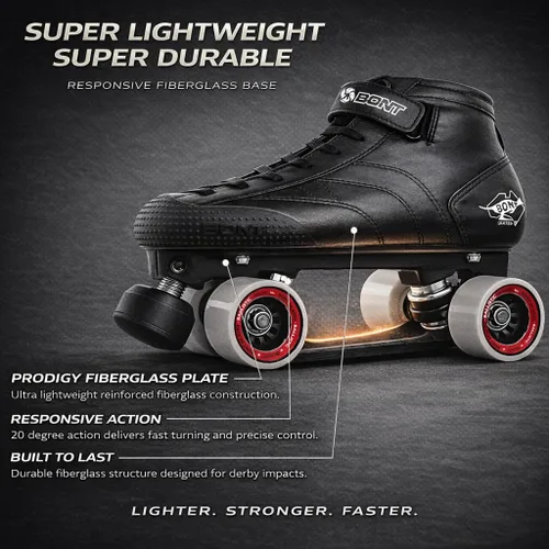 Miniatura 3 de Bont Prostar Roller Derby Skates - Botas veganas moldeables por calor con placa Prodigy