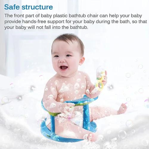 Miniatura 5 de Asiento de baño para bebé, asiento de bañera portátil para niños pequeños de 6 a 18 meses, asiento de baño para bebé recién nacido, lindo soporte