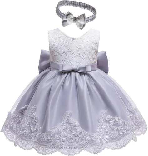 Miniatura 2 de Vestidos de encaje con tutú bordado para niñas pequeñas de 0 a 6 años