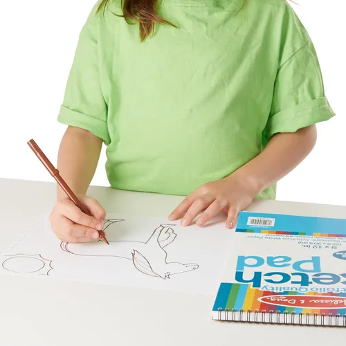 Miniatura 3 de Melissa & Doug Papel de dibujo, bloc de bocetos, paquete de 2 unidades para colorear, escribir o pintar (9 x 12 pulgadas), 50 hojas cada uno, bloc