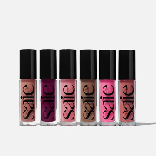 Miniatura 7 de Saie Glossybounce - Brillo labial hidratante y aceite labial con tinte híbrido con ácido hialurónico y aceite de jojoba para labios no pegajosos