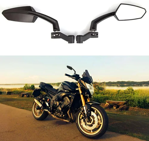 Miniatura 3 de Espejos retrovisores universales negros para motocicleta con 0.394 in y 0.315 in compatibles con Honda Grom Yamaha Kawasaki y más
