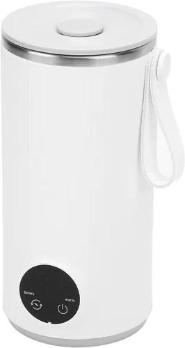 Hervidor eléctrico portátil recargable – Hervidor eléctrico de viaje de 13.5 fl oz, con agitador giratorio, mini hervidor de té de acero inoxidable