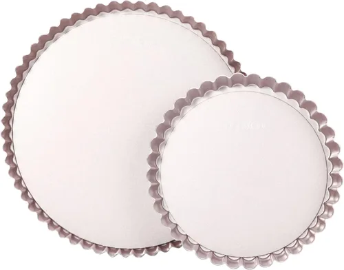 CHEFMADE Juego de moldes para tartas, molde redondo de 7 y 9 pulgadas con fondo suelto extraíble, sartén antiadherente de acero al carbono para