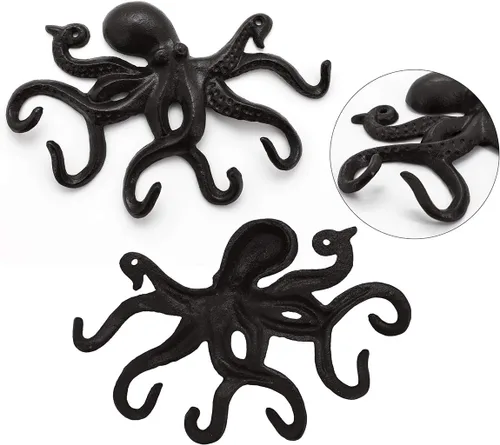 Miniatura 4 de Soporte para llaves de pared, ganchos de abrigo de pulpo montados en la pared, ganchos para toallas montados en la pared, ganchos para llaves