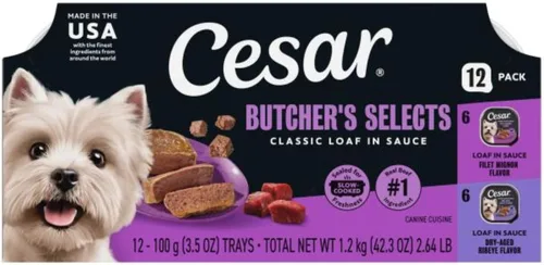 Miniatura 15 de CESAR - Comida húmeda y clásica para perros en un paquete variado de trocitos en salsa de receta de carne de res, filete miñón, pollo a la parrilla