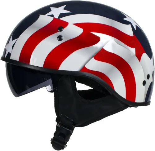 Miniatura 7 de Hot Leathers T72 'Blue Flag' Advanced DOT - Casco de motocicleta para hombres y mujeres con visera desplegable