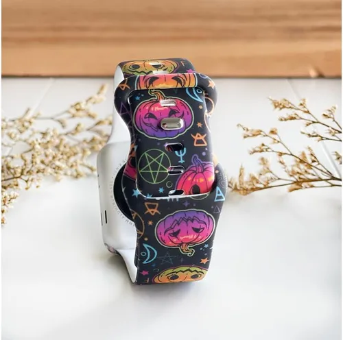 Miniatura 2 de Correa de reloj de calabaza de Halloween compatible con Apple Watch Series 9 8 7 6 5 4 3 2 1 SE, modelo 1.496 in 1.575 in 1.614 in 1.654 in 1.732 in
