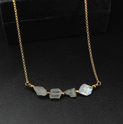 Miniatura 15 de Gempires Natural Raw Bar Crystals Pendant Necklace Handmade Jewelry 22 inch Adjustable Chain