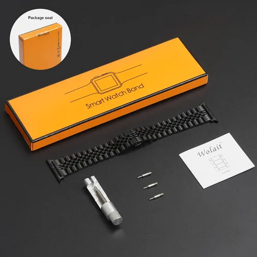 Miniatura 6 de Wolait Compatible con Apple Watch Ultra 3/Ultra 2 Band 49mm 46mm 45mm 44mm 42mm, Correa pesada de acero inoxidable iWatch con cierre plegable